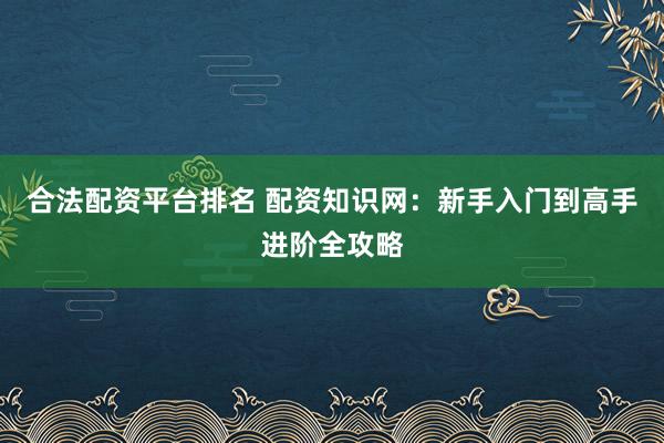 合法配資平臺排名 配資知識網(wǎng)：新手入門到高手進階全攻略