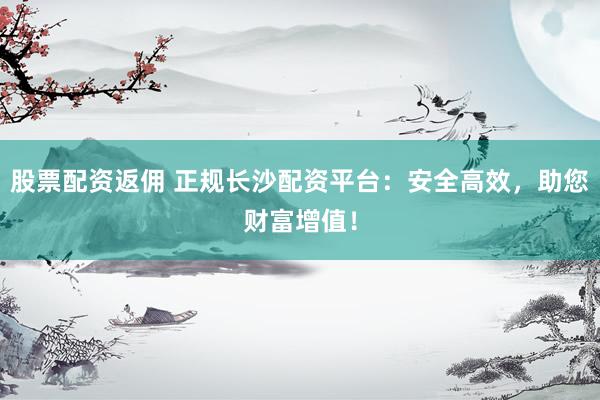 股票配資返傭 正規長沙配資平臺：安全高效，助您財富增值！