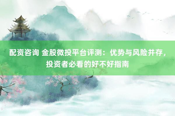 配資咨詢 金股微投平臺評測：優勢與風險并存，投資者必看的好不好指南